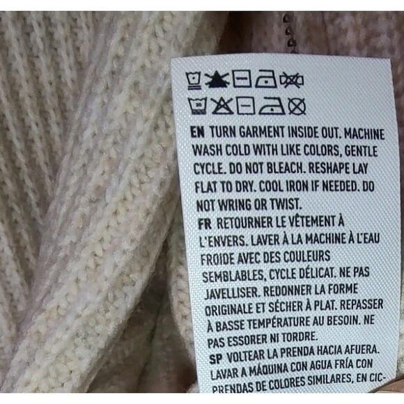 NWT American Eagle sz M cream full zip sweater cardigan w/ pockets long sleeves - Picture 10 of 11